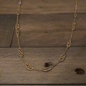 Long simple gold necklace